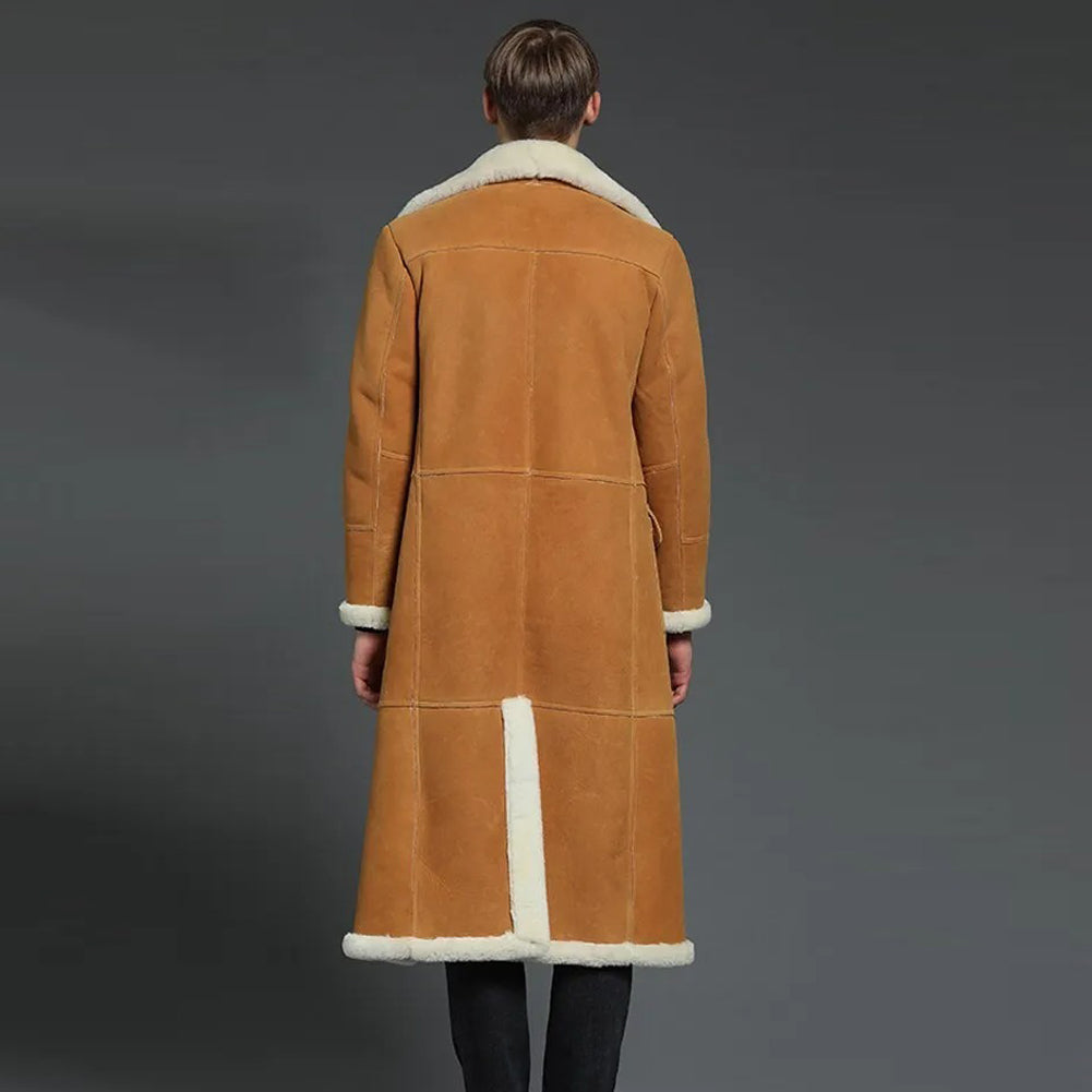 Men's B3 Shearling Jacket - Winter Windbreaker Long Warm Coat