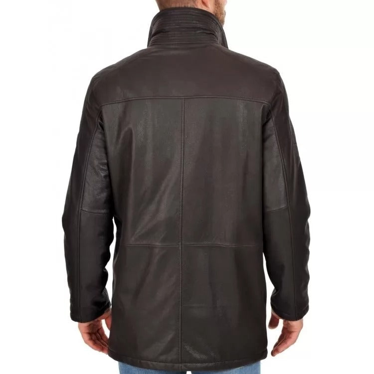 New Mens Black Genuine Leather Sport Coat - Leather Loom