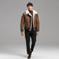 Men's Brown B3 Shearling Flight Jacket - Sheepskin Coat - Leather Loom