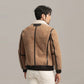Men's Brown Sheepskin Shearling Leather Jacket - Leather Loom