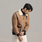 Men's Brown Sheepskin Shearling Leather Jacket - Leather Loom