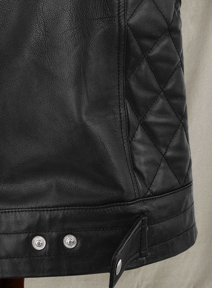 Top Quality Men's Genuine Leather Biker Vest Black - Leather Loom