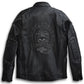 Men's Harley Davidson Biker Leather Jacket with Skull Logo - Leather Loom
