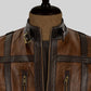 Men’s Camel Brown Leather Biker Vest - Leather Loom