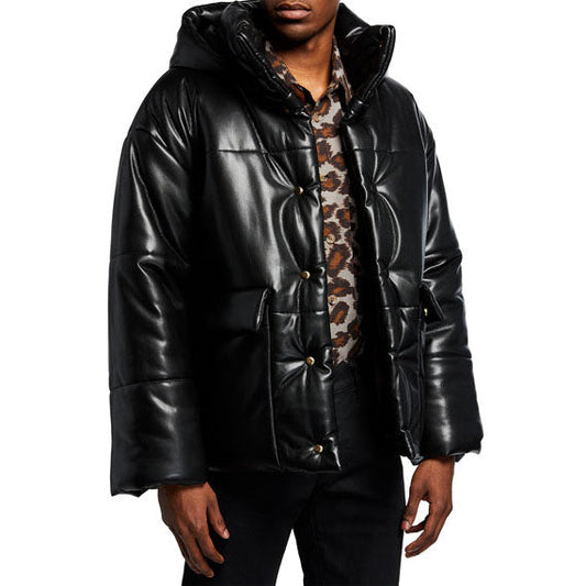 Mens Oversized Leather Puffer Jacket - Leather Loom