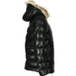 Mens Puffer Leather Jacket In Black With Fur Hoodie - Leather Loom