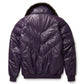 Men's Purple Leather V-Bomber Jacket - Leather Loom