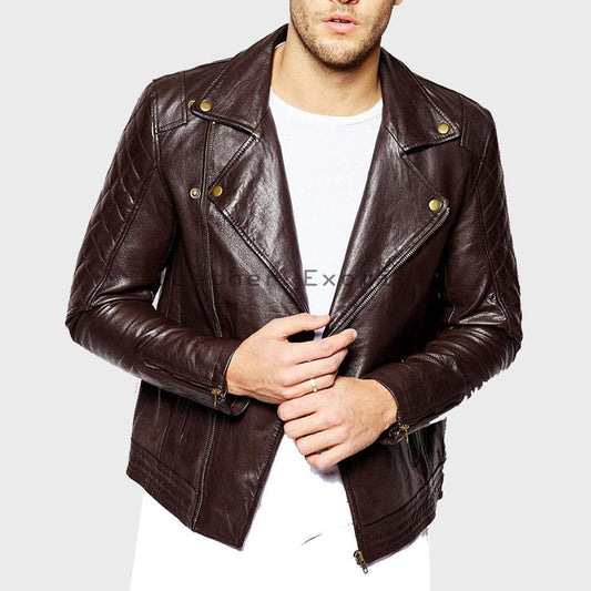 Men's Urbane Style Leather Motorcycle Jacket - Leather Loom