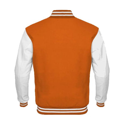 Orange kids Varsity Jacket - Leather Loom