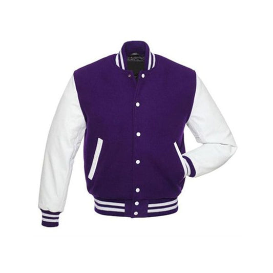 Purple And White Letterman Jacket - Leather Loom