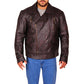 Mens Dark Brown Brando Biker Jacket - Leather Loom