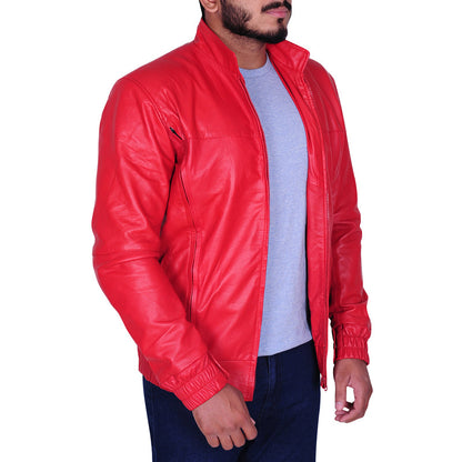 Mens Cool Red Leather Jacket - Leather Loom