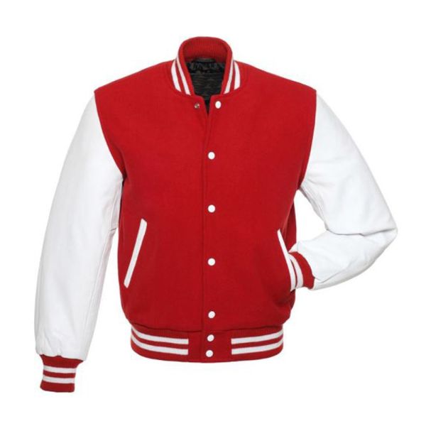 Red Letterman Jacket Kids - Leather Loom