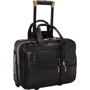 Pearson Leather Expandable Laptop Briefcase - Leather Loom