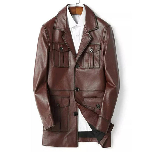 Scout Leather Trench Coat - Leather Loom