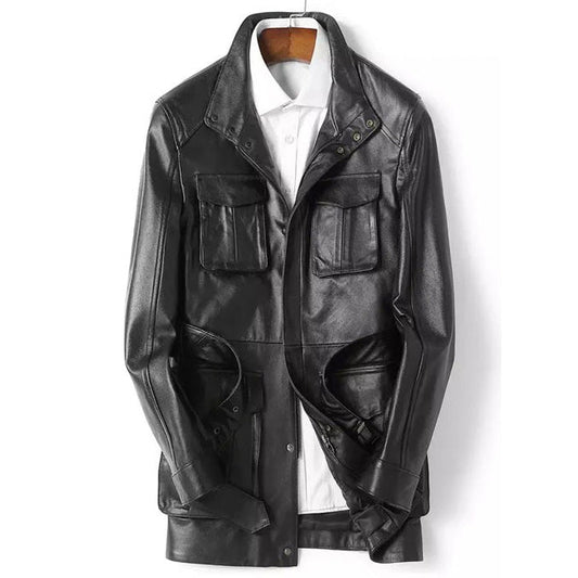 Sheriff Leather Trench Coat - Leather Loom