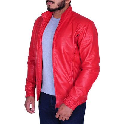 Mens Cool Red Leather Jacket - Leather Loom