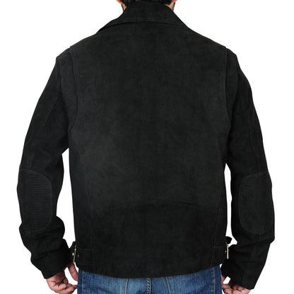 Rocker Style Suede Biker Leather Jacket for Men - Leather Loom