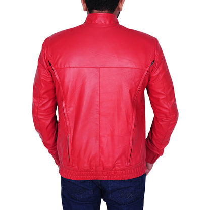 Mens Cool Red Leather Jacket - Leather Loom