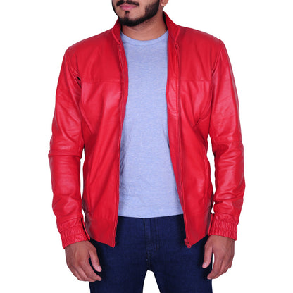 Mens Cool Red Leather Jacket - Leather Loom