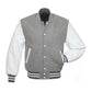 White And Grey Kids Varsity Jacket - Leather Loom