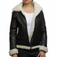 Womens B3 WWII Fur Leather Aviator Shearling Jacket - Leather Loom