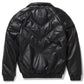 Men's Black V-Bomber Jacket - Leather Loom
