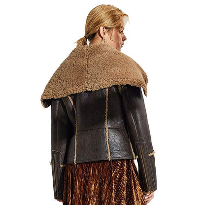 Womens Sheepskin B-3 Bomber Jacket - Leather Loom