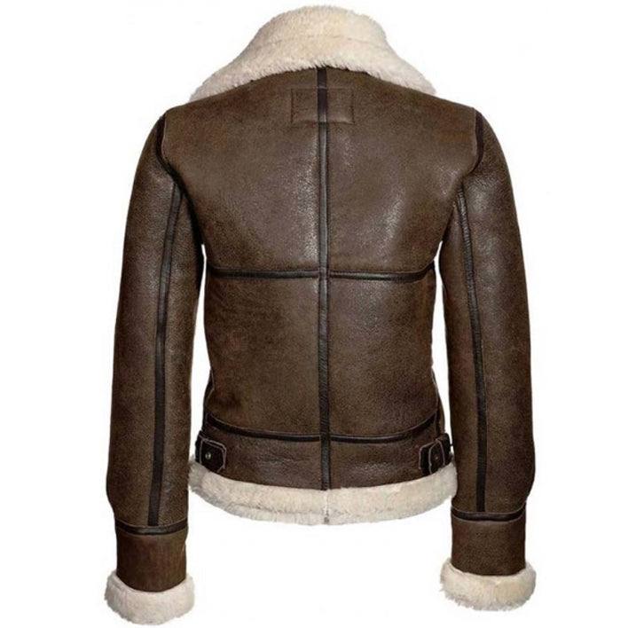 Aviator Womens Distressed Brown Jacket - Leather Loom