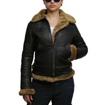 B3 WW2 Aviator Flying Hooded Jacket Womens - Leather Loom