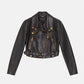 women's black sheepskin leather biker jacket - Leather Loom