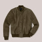 Mens A1 Sheepskin Suede Leather Bomber Jacket - Leather Loom