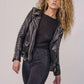 Women Black Style Silver Spiked Studded Leather Biker jacket - Leather Loom