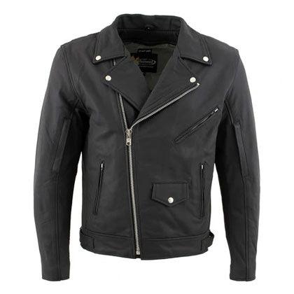 Men's 'Reaper' Matte Black Leather Moto Jacket - Leather Loom