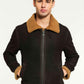 Aviator Toffee Shearling Jacket For Men - Leather Loom