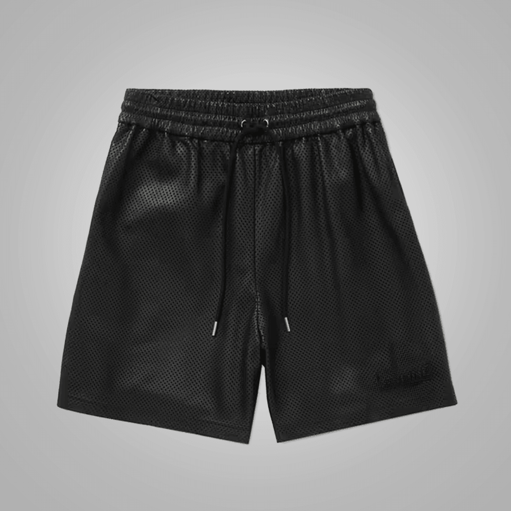 New Black Mens Leather Shorts - Leather Loom