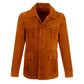 Men's Cream Brown Leather Suede Bomber Shirt Jeans Style Jacket - Leather Loom