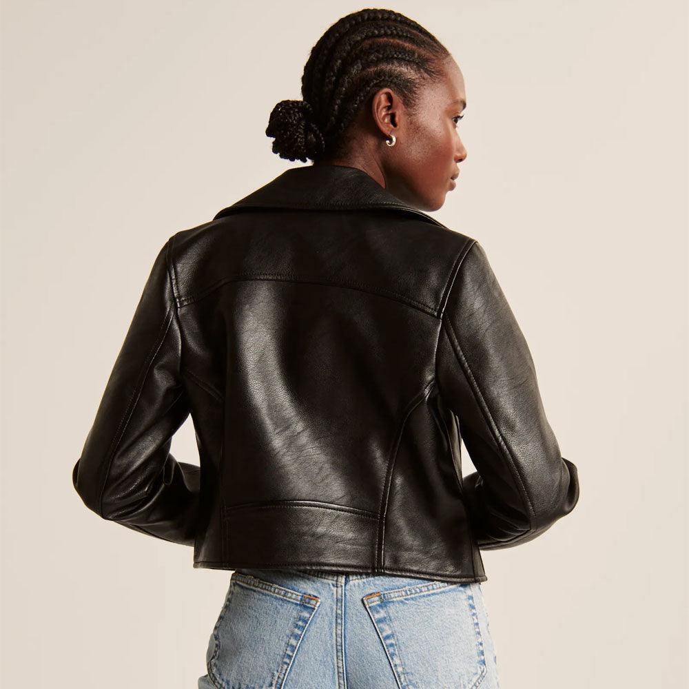 Women Biker Leather Jacket - Leather Loom