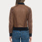 Sugar Brown Lambskin Soft  Leather Bomber Jacket - Leather Loom