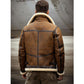 Men 2022 B6 RAF Flight Shearling Sheepskin Leather Jacket - Leather Loom