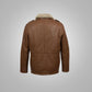 Mens Natural Brown Leather Blazer Jacket - Leather Loom