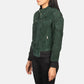 Zenna Green Suede Bomber Jacket - Leather Loom