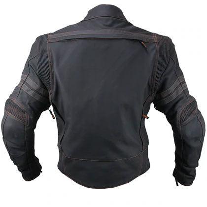 Men's 'Street' Motorcycle Matte Black Leather Armored Jacket - Leather Loom