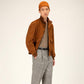 Mens Brown Suede Leather Bomber Jacket - Leather Loom