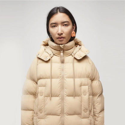 Womens Simple Sand Puffer Jacket - Leather Loom