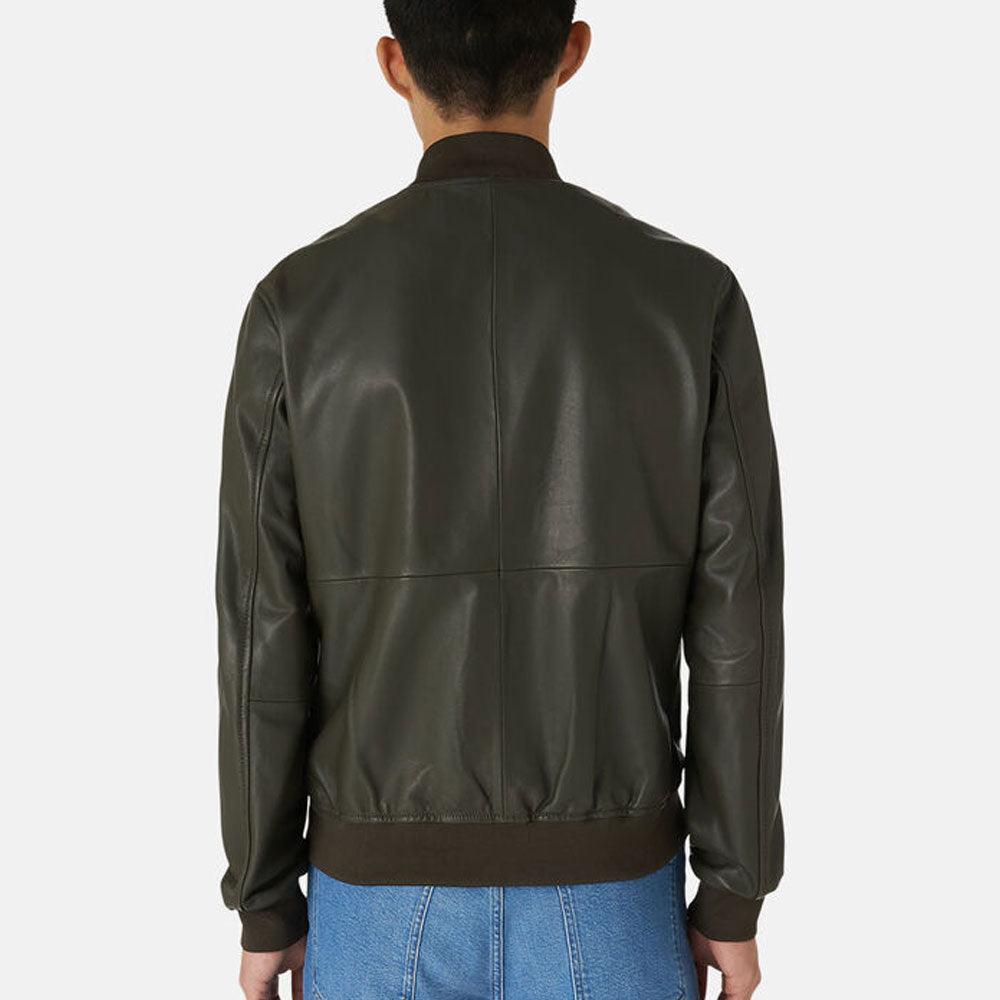 Men Classic Bomber Leather Jacket - Leather Loom