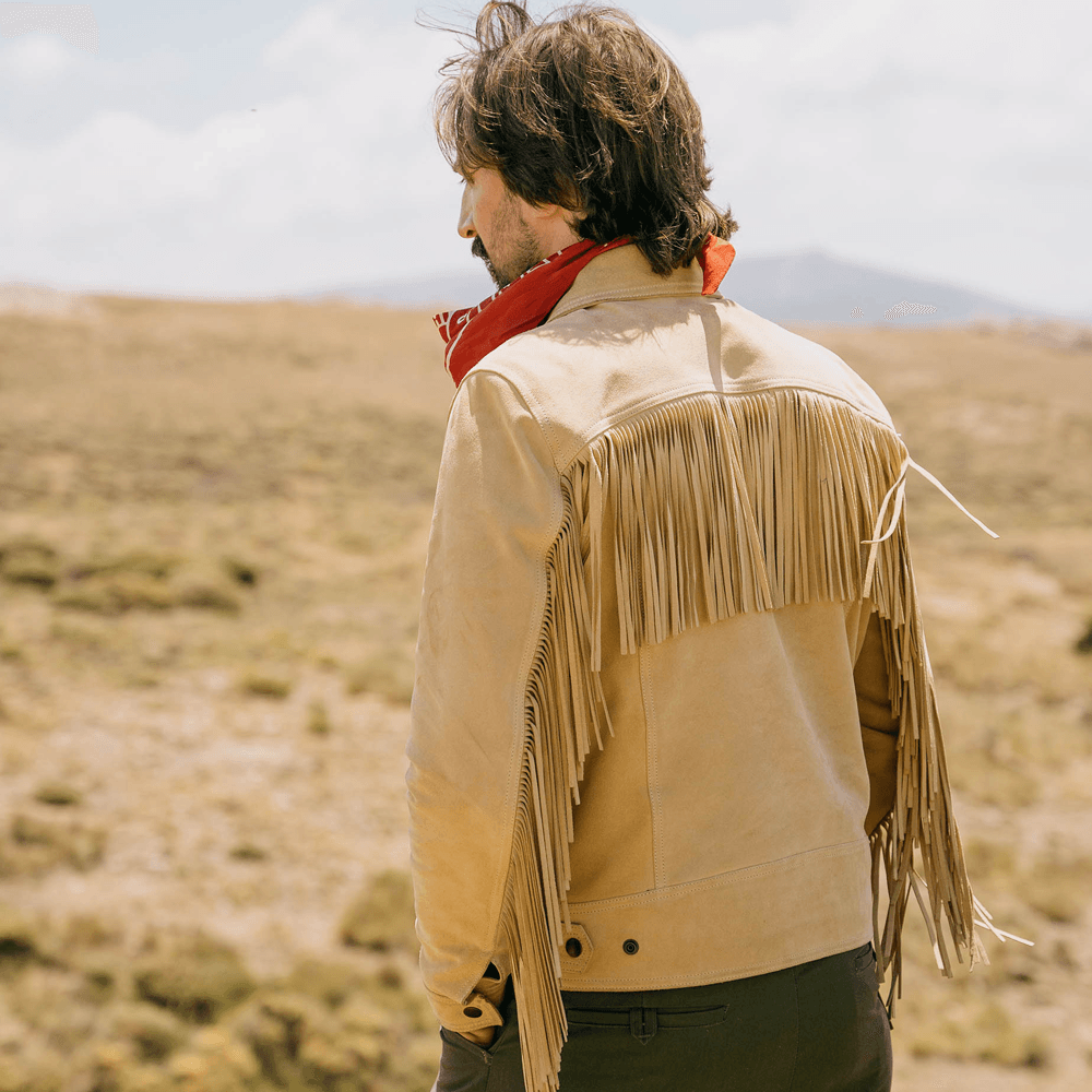 New Mens Native American Western Brown Leather Jacket - Leather Loom