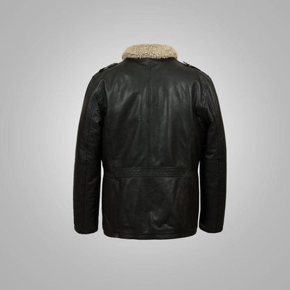 Mens Black Sheep Nappa Leather Coat - Leather Loom