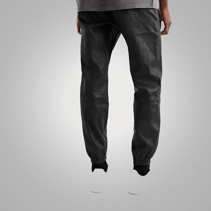 Mens New Style Black Sheep Skin Leather Pant - Leather Loom