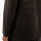 Men Brown Long Leather Jacket - Leather Loom